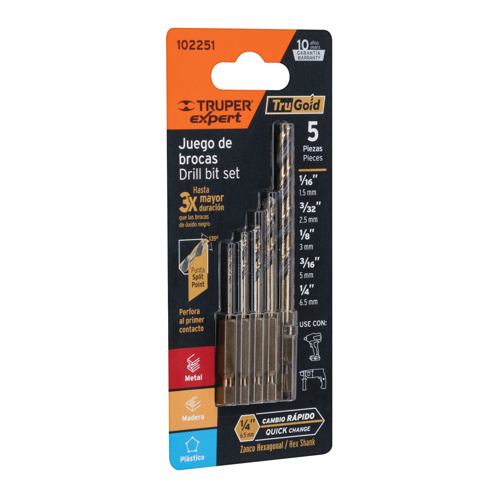 JGO 5 BROCAS HSS METAL JBAV-5R TRUPER