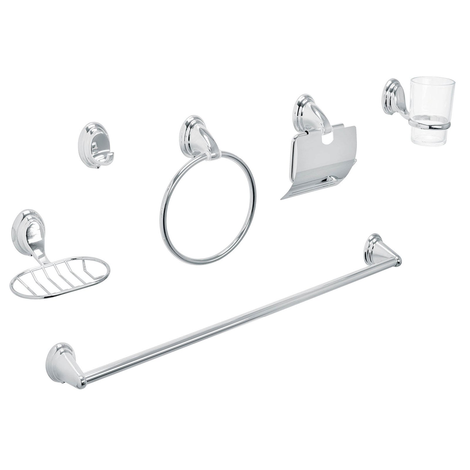JGO 6 ACCESORIOS P/BAÑO CROMO AQA-4003 AQUA