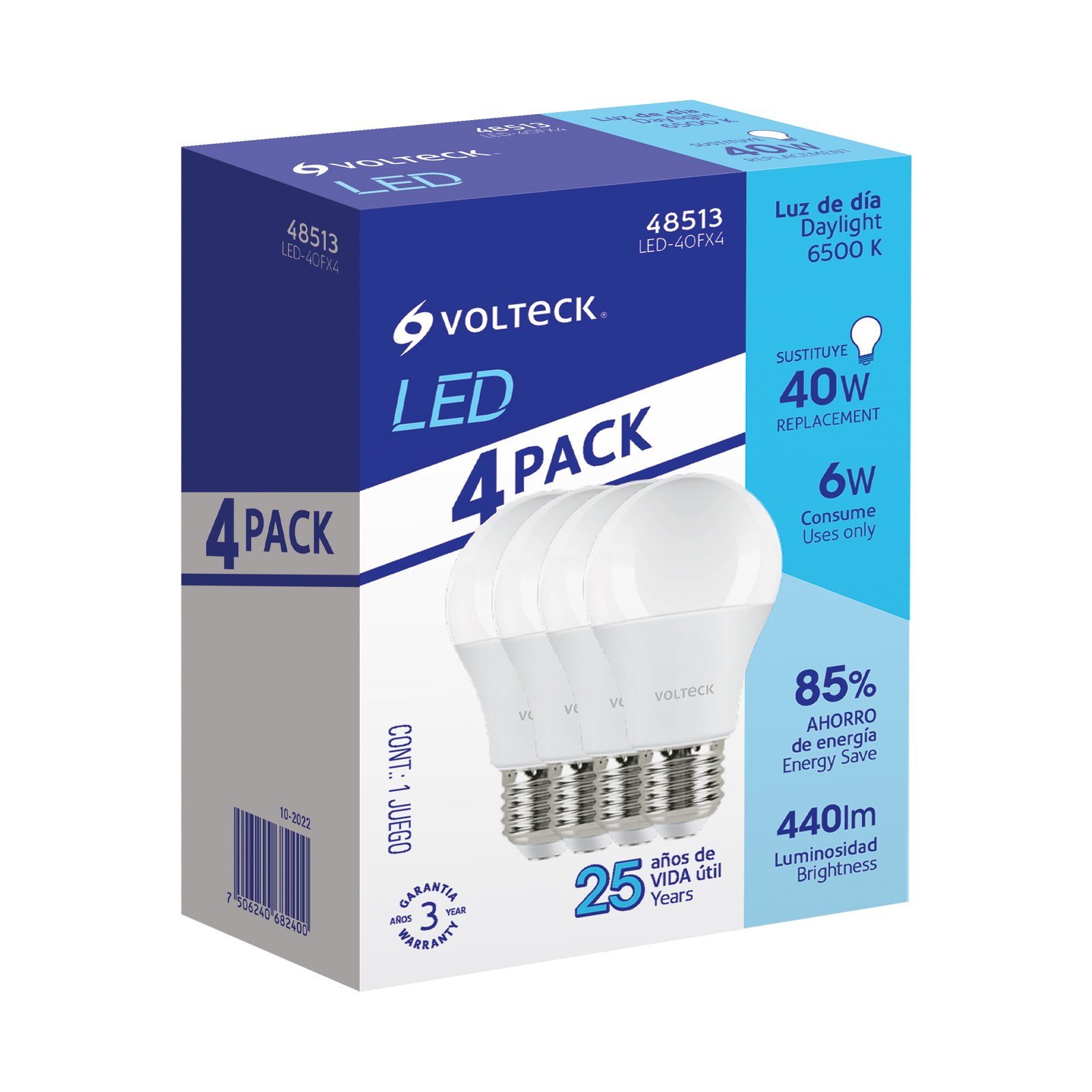 JGO. BOMBILLO LED 19PC 6W LED-40FX4 VOLTECK