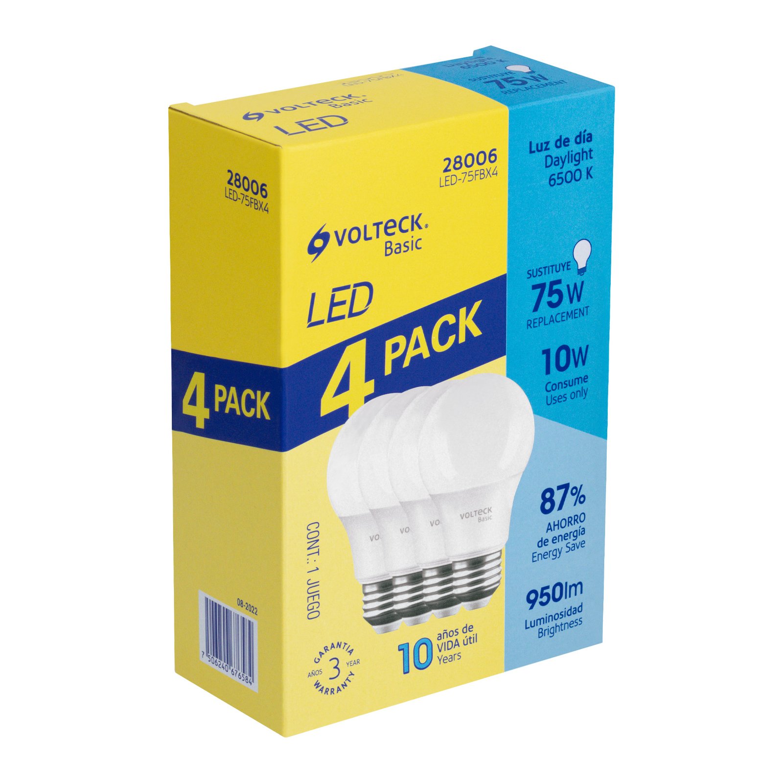 JGO. BOMB LED 10W 75W 4PZS LED-75FBX4 VOLTECK