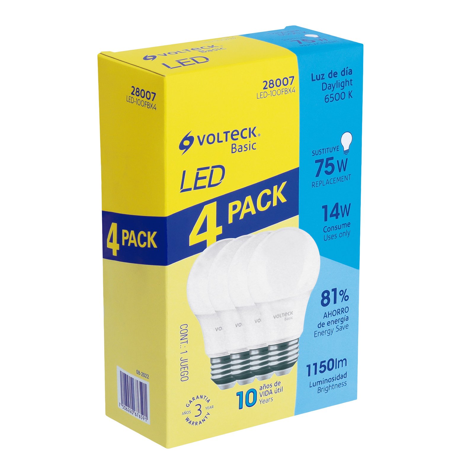 JGO. BOMB LED 14W 75W 4PZS LED-100FBX4 VOLTECK