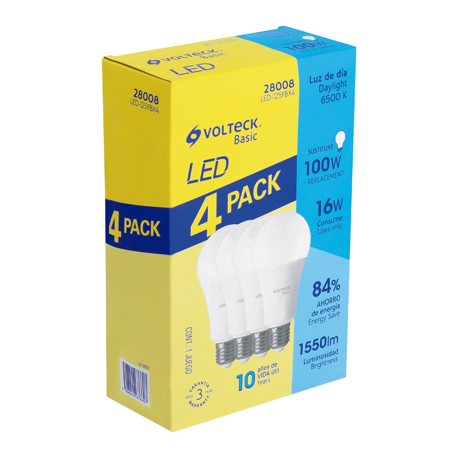 JGO. BOMB LED 16W 100W 4PZS LED-125FBX4 VOLTECK