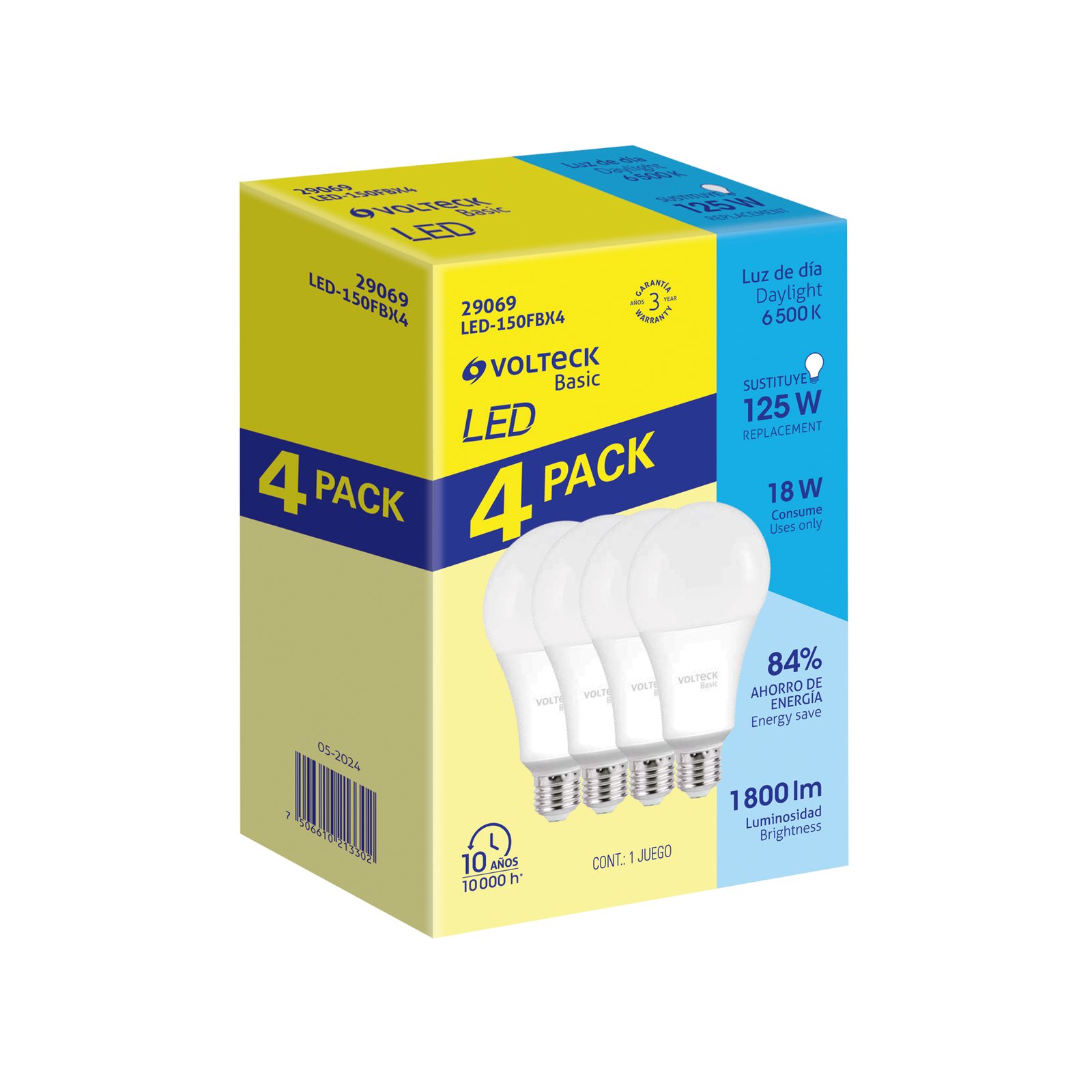 JGO. BOMB LED 18W 135W 4PZS LED-150FBX4 VOLTECK