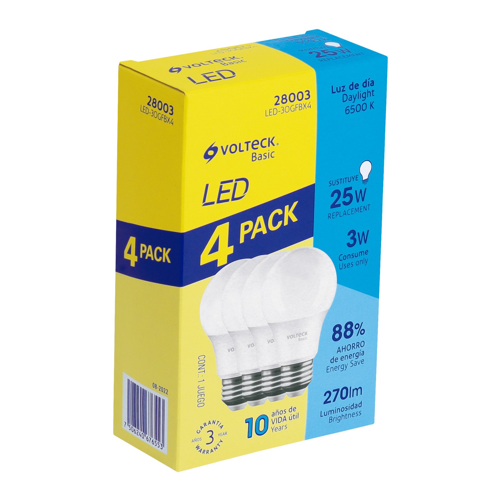 JGO. BOMB LED 3W 25W 4PZS LED-30GFBX4 VOLTECK
