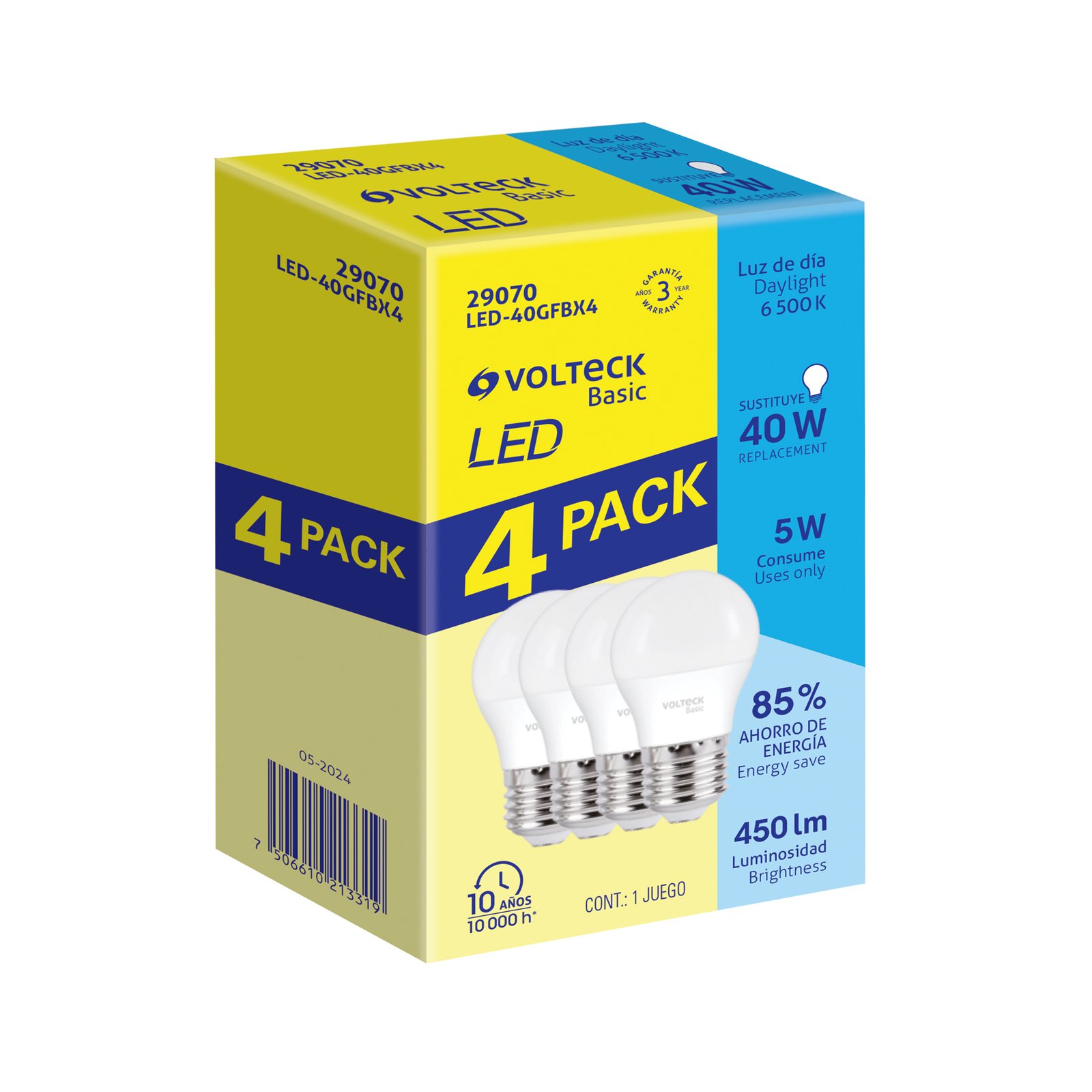 JGO. BOMB LED 5W 35W 4PZS LED-40GFBX4 VOLTECK