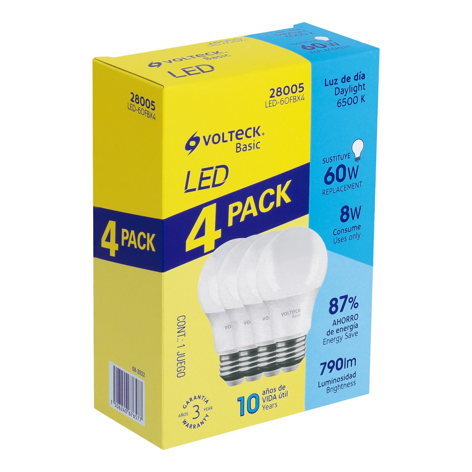 JGO. BOMB LED 8W 55W 4PZS LED-60FBX4 VOLTECK