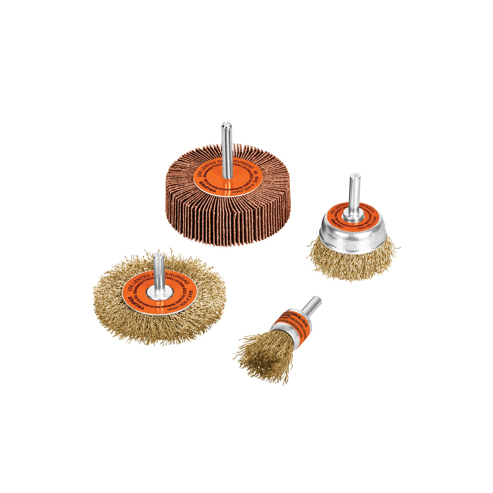 JGO. CEPILLOS ESPIGA 1/4" 4pzs JCA-4P TRUPER