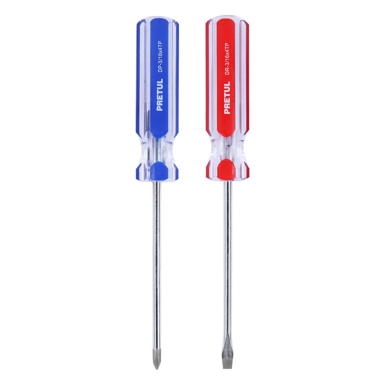 JGO. DESATORNILLADOR 2pz TRANSP DUO-3/16X4T PRETUL
