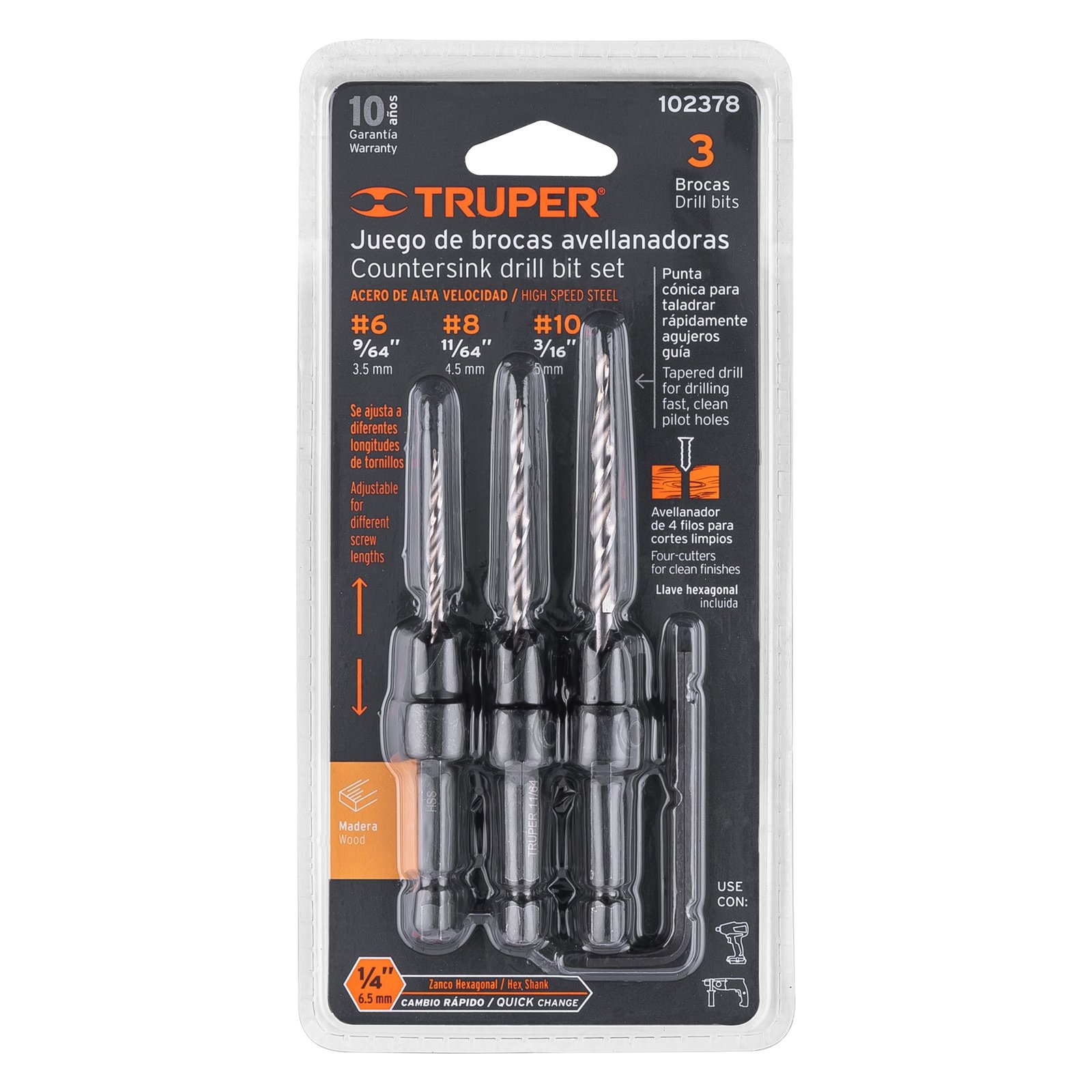 JGO DE 3 BROCAS AVELLADORAS JBAM-3 TRUPER