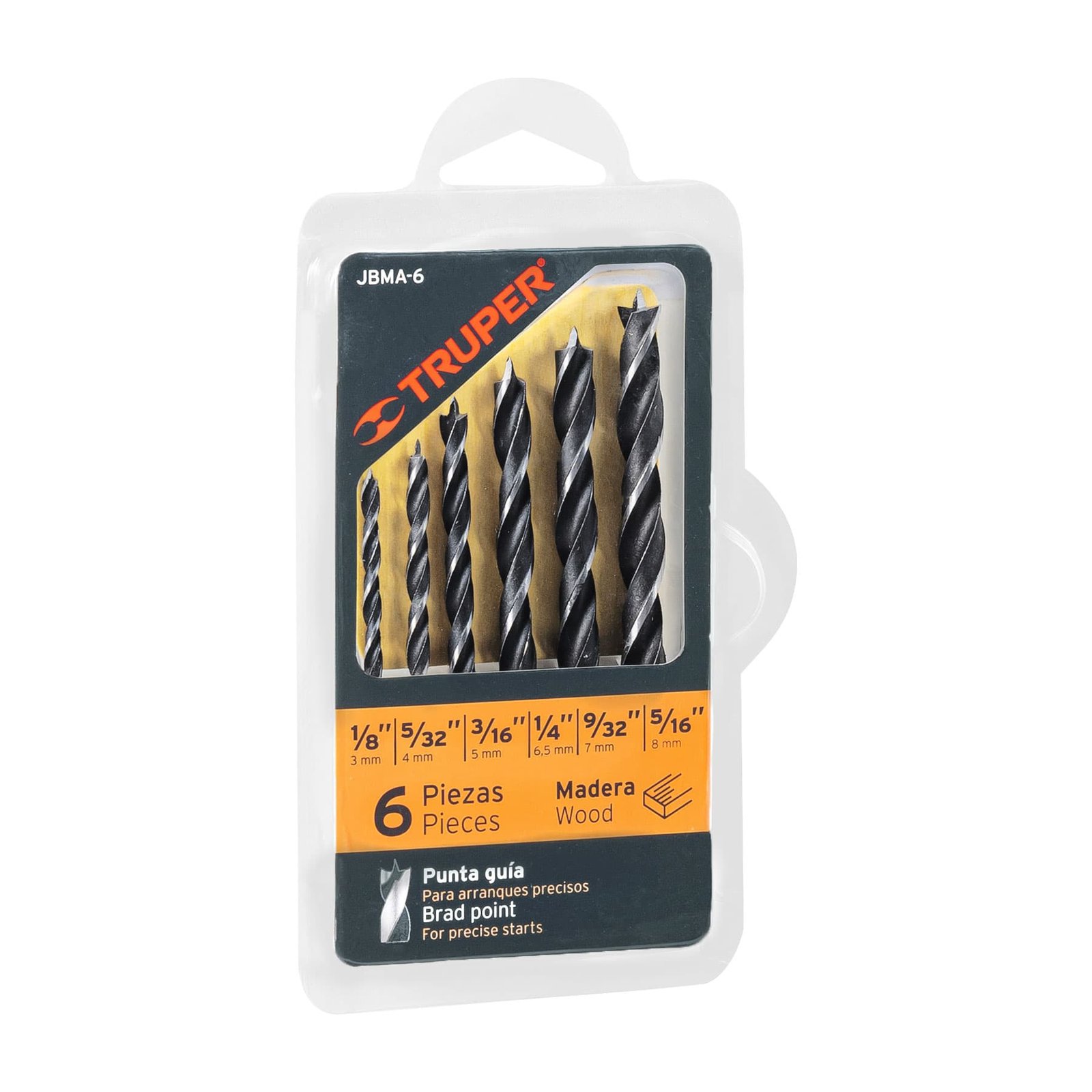 JGO. DE BROCAS PARA MADERA 6 PIEZAS JBMA-6 TRUPER