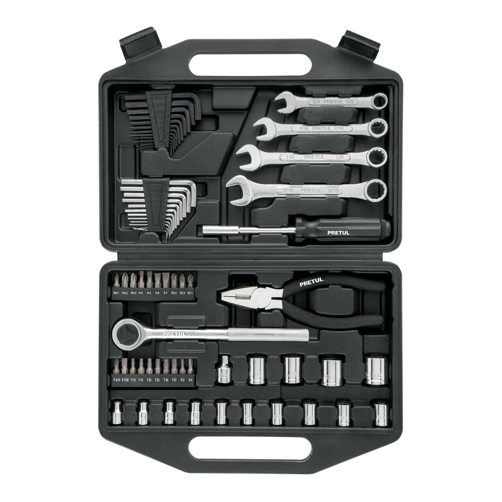 JGO. HERRAMIENTAS 66pzX3/8"-1/4" SET-70 PRETUL
