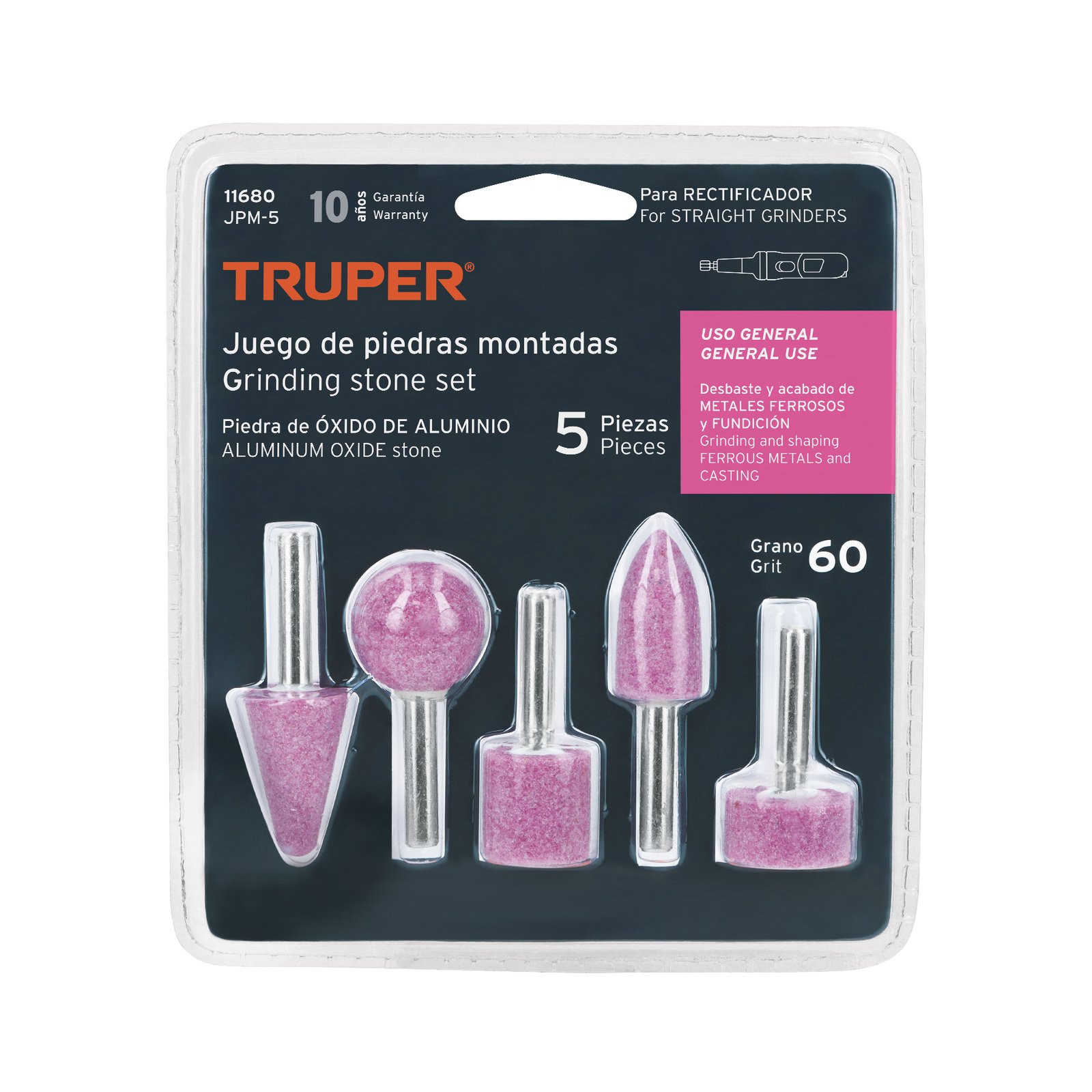 JGO. PIEDRAS P/PULIR 5PZS.ESPI.1/4TRUPER JPM-5