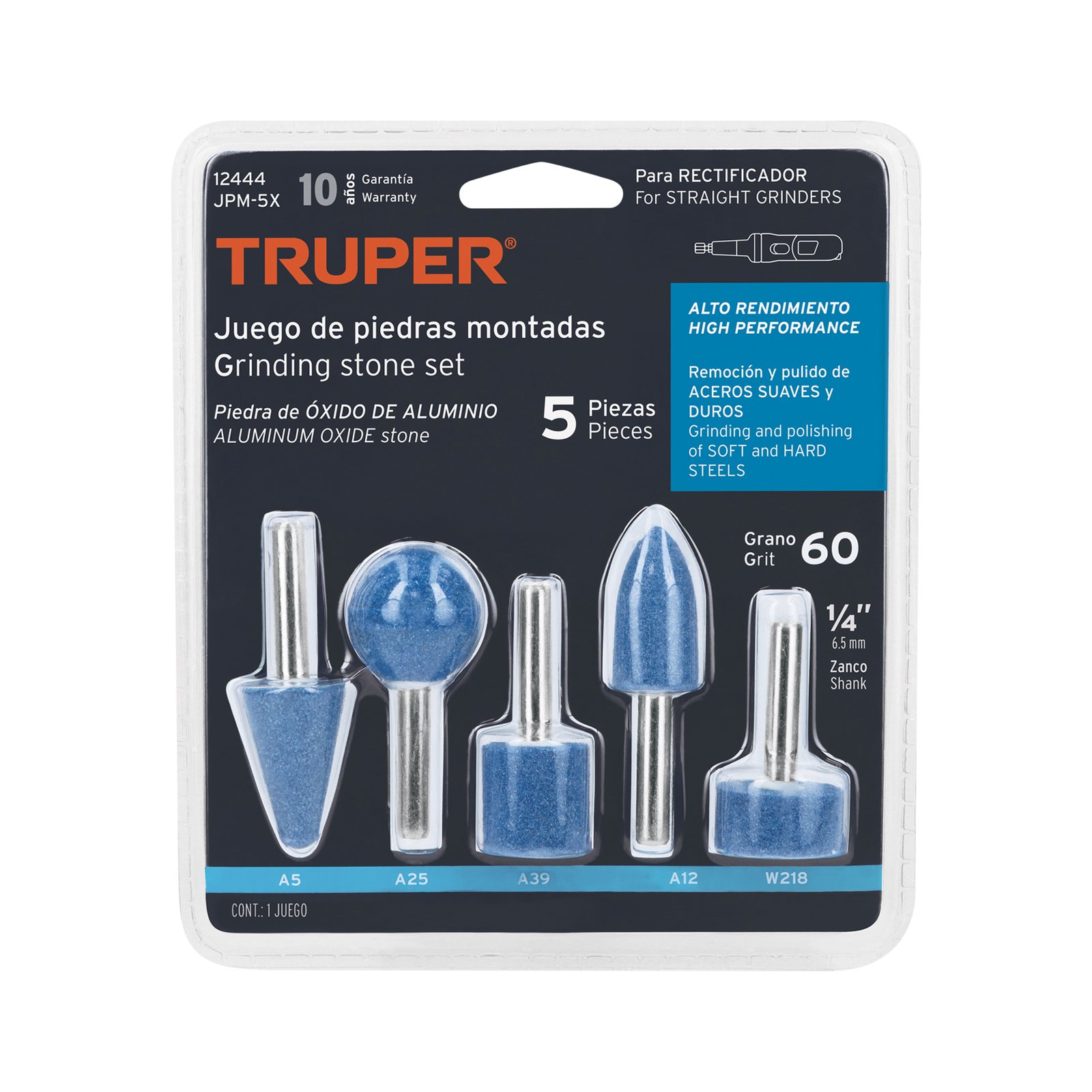 JGO. PIEDRAS PULIR 5PZS1/4 ALTO REND TRUPER JPM-5X