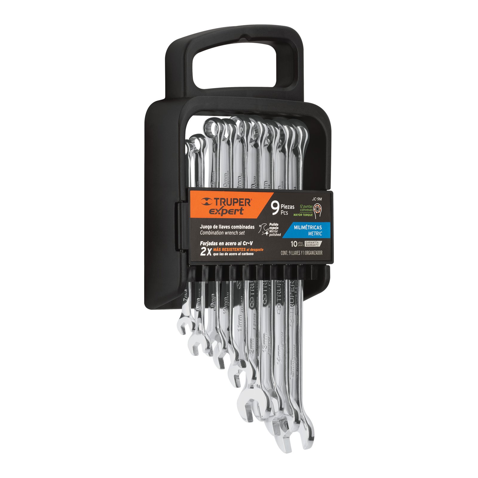 JGO. LLAVES COMB 9 PZ PULIDAS MILIMÉTRICAS JC-9M