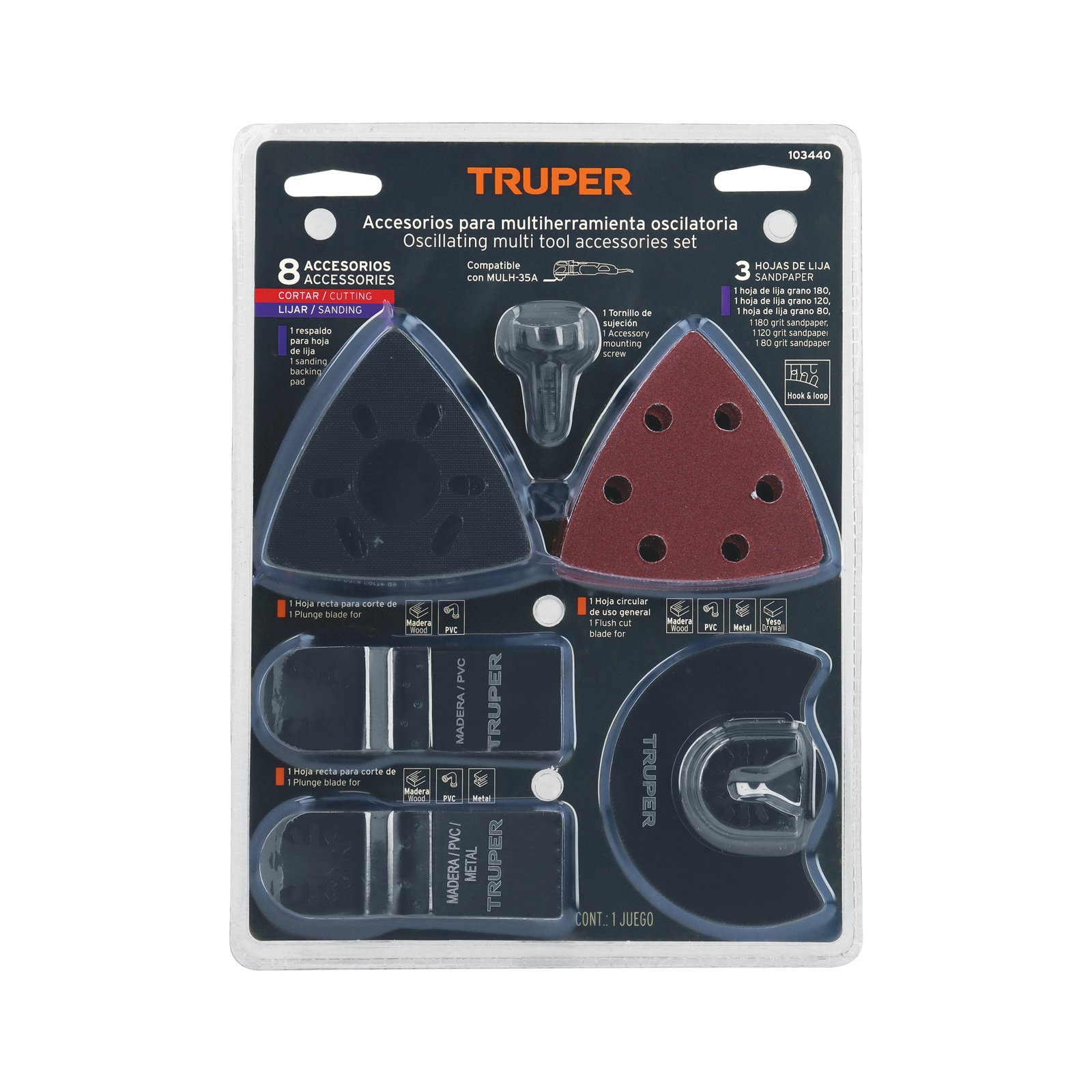 KIT DE ACCESORIOS P/MULT 8PIEZ MULH-KIT-8 TRUPER