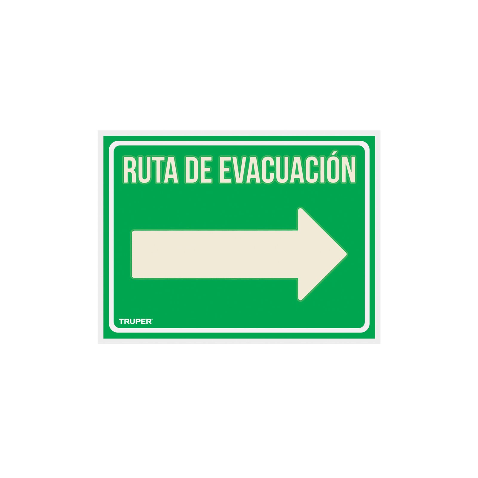 LETRERO PLAST RUTA EVACUACION DERECH LIN-05 TRUPER