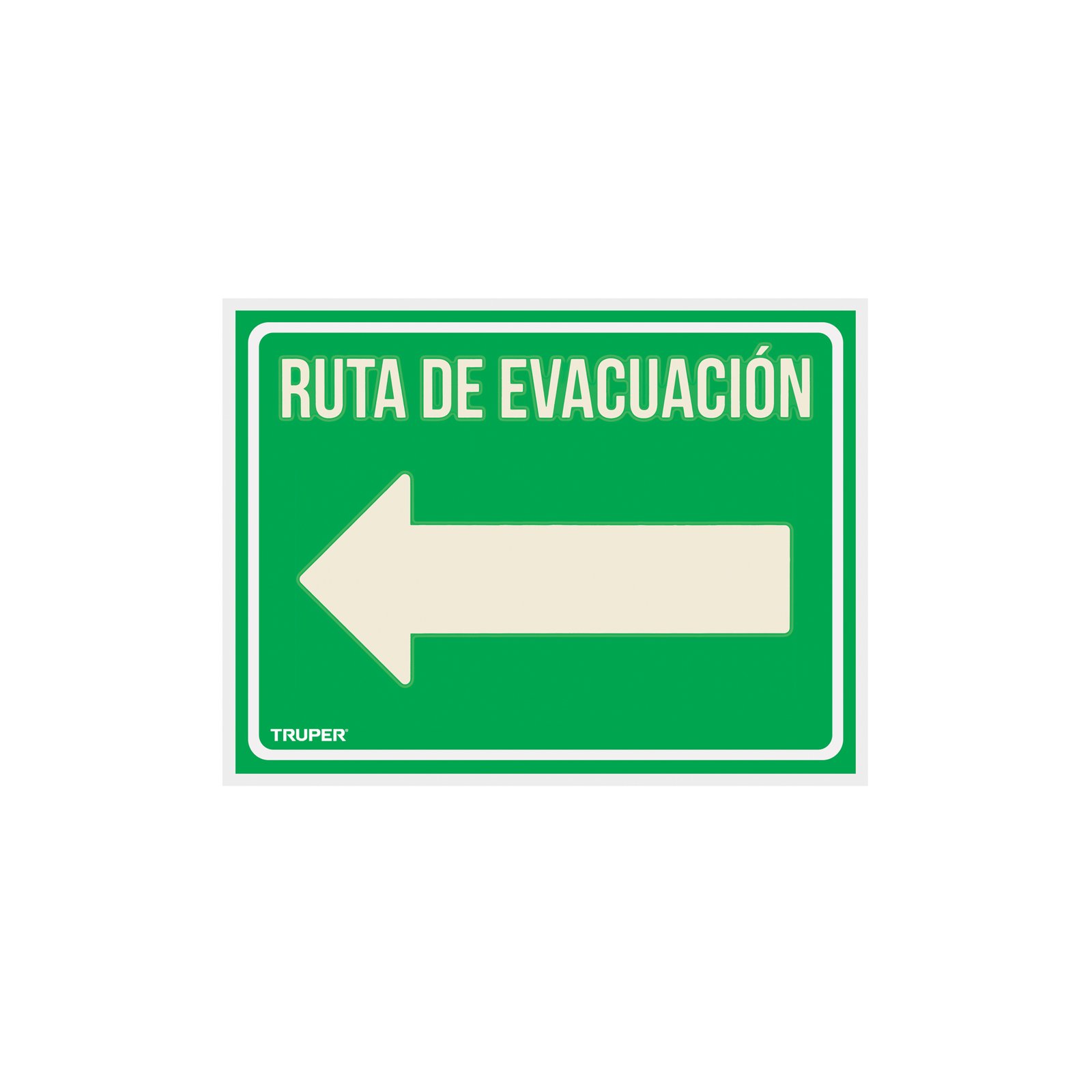 LETRERO PLAST RUTA EVACUACION IZQUIE LIN-06 TRUPER