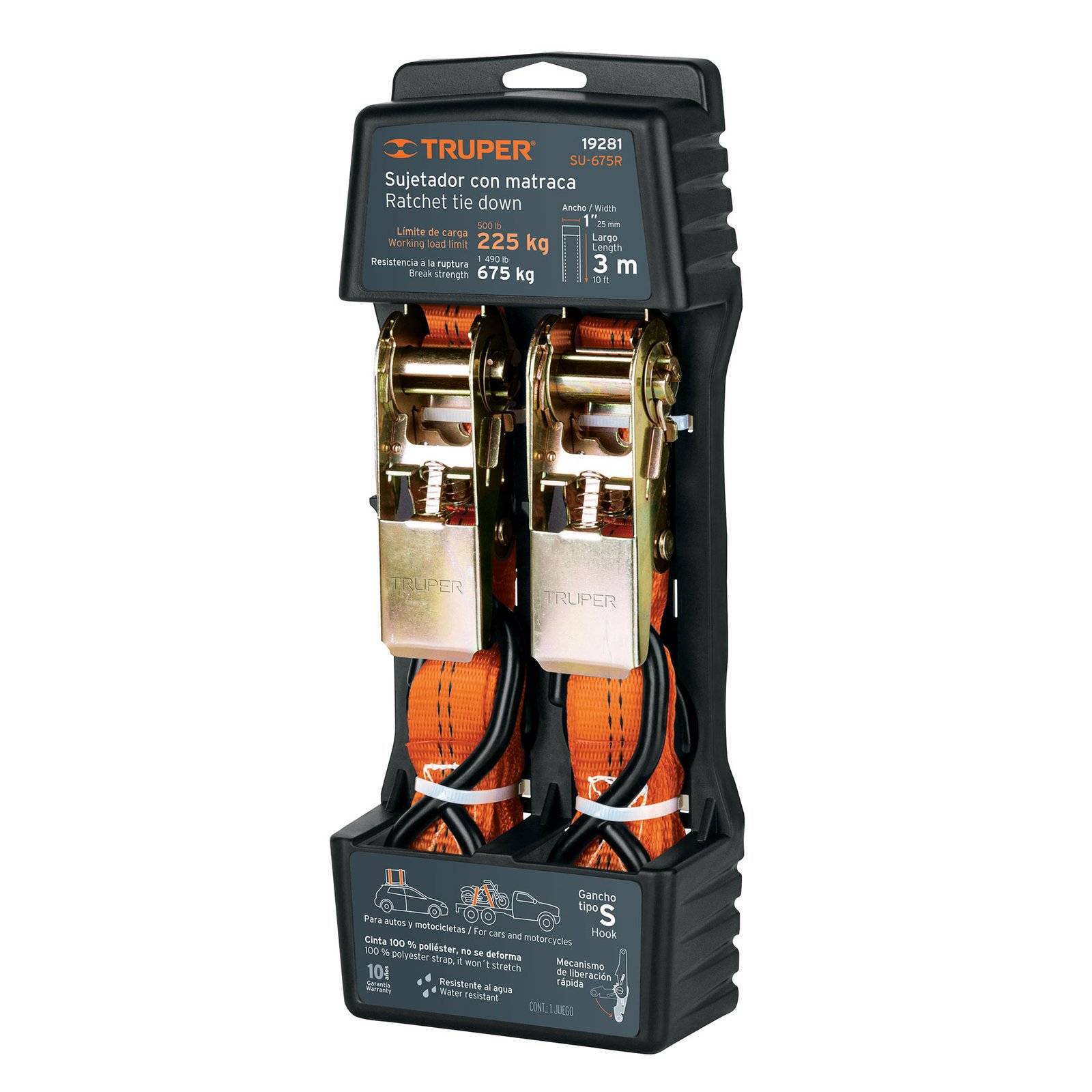 LINGA C/RATCH 3mts 1" 675kg SU-675R TRUPER