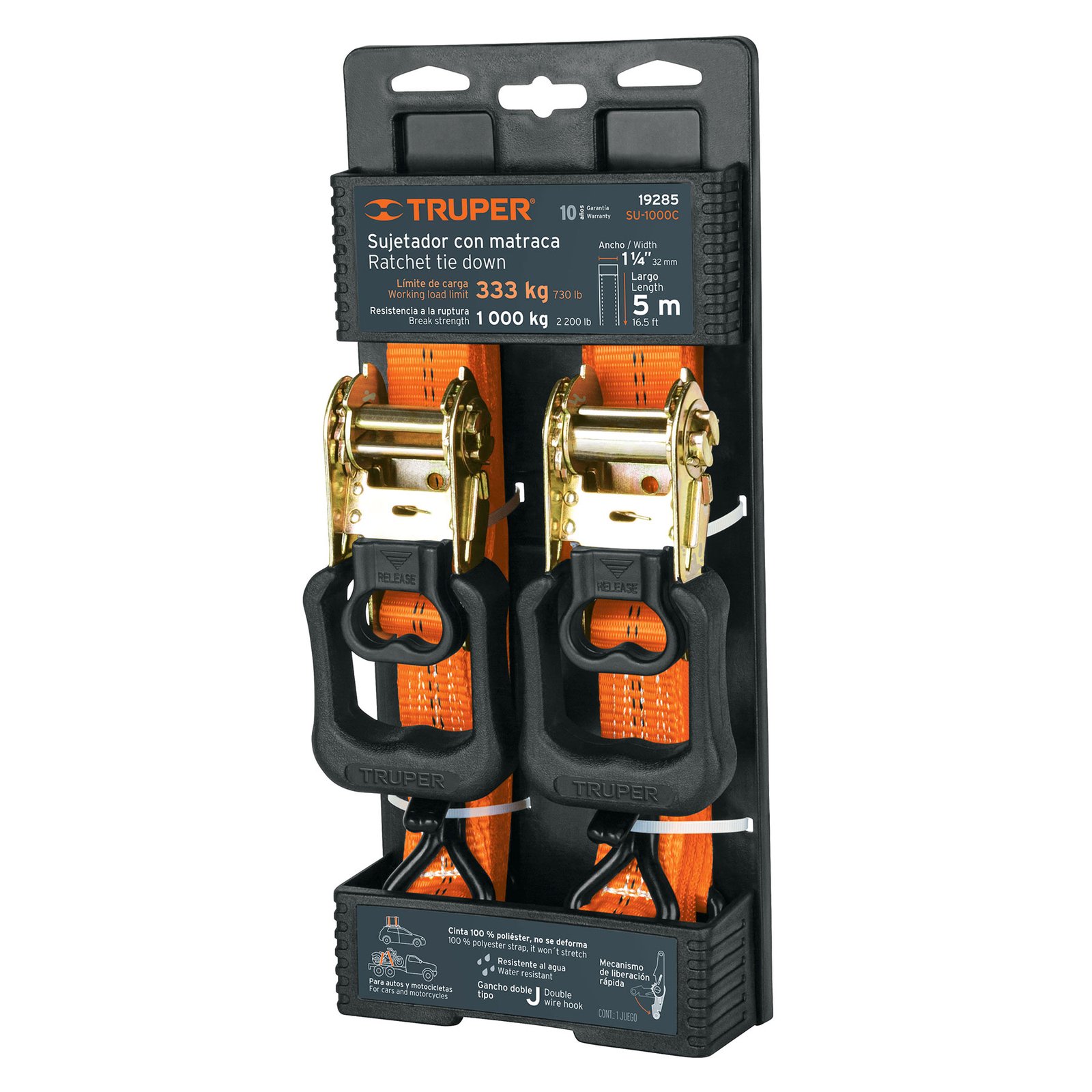 LINGA C/RATCH 4.8mts 1 1/4" 1000kg SU-1000C TRUPER