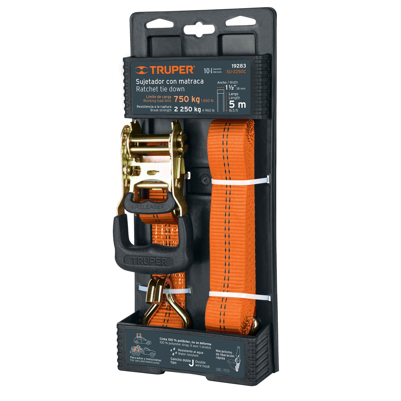 LINGA C/RATCH 5mts 1 1/2" 2250kg SU-2250C TRUPER