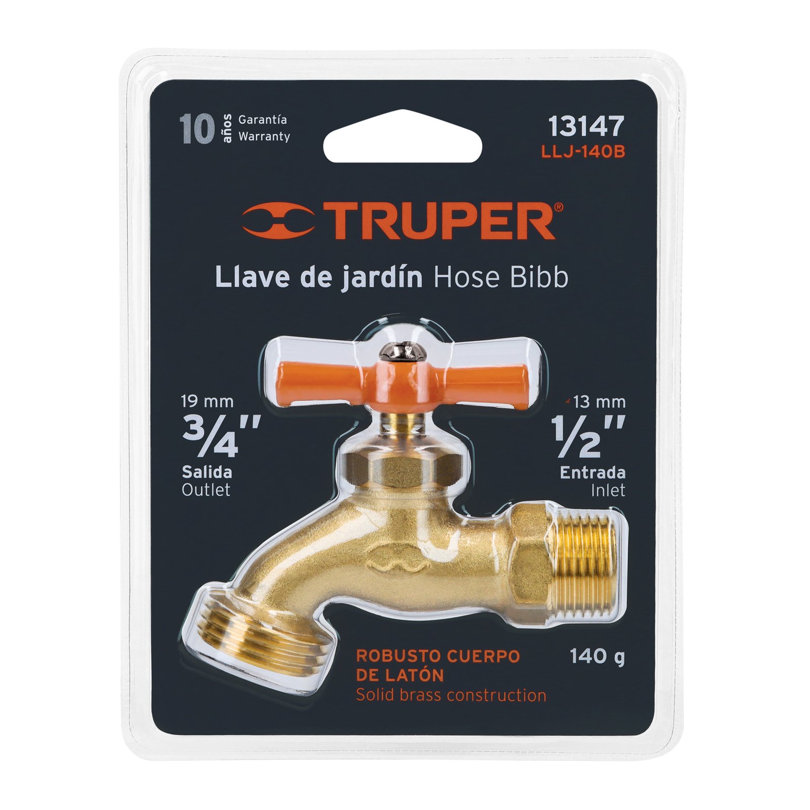 LLAVE DE CHORRO 1/2 EN BLISTER LLJ-140B TRUPER