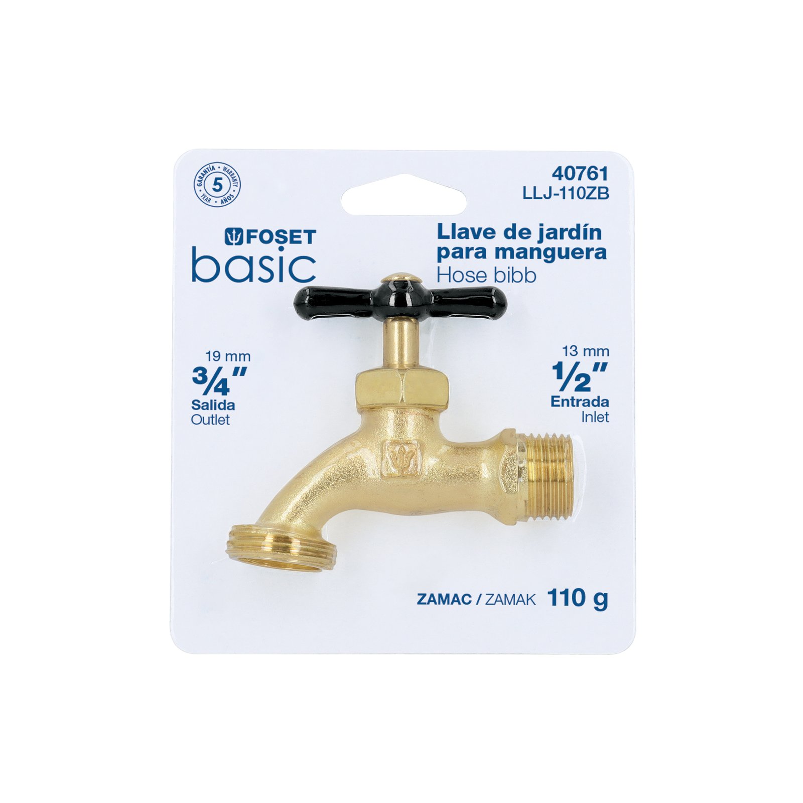 LLAVE DE CHORRO BLISTER ZAMAC LLJ-110ZB FOSET