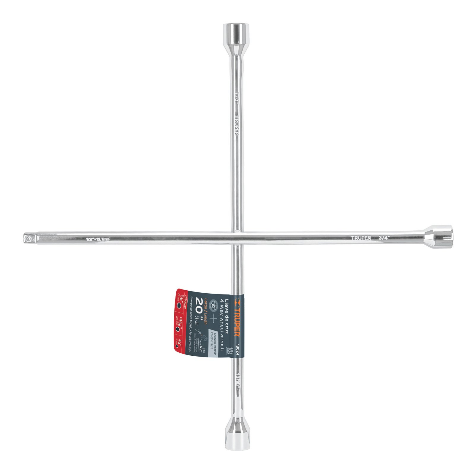 LLAVE RANA CRUZ 20" P/CUBO1/2" LLCR-20D TRUPER