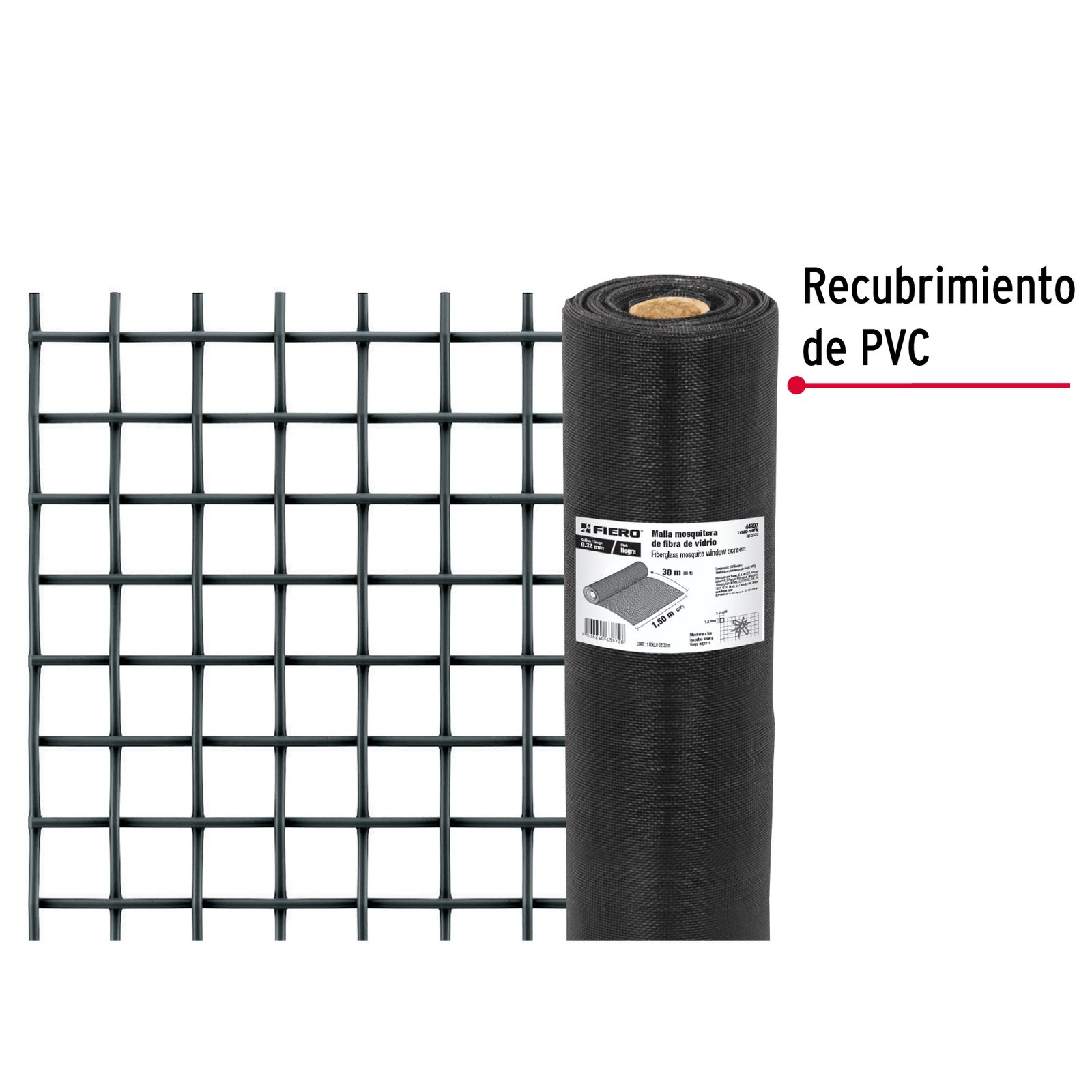 MALLA MOSQUITO FIBRA VIDRIO 1.5 TEMO-115FN FIERO