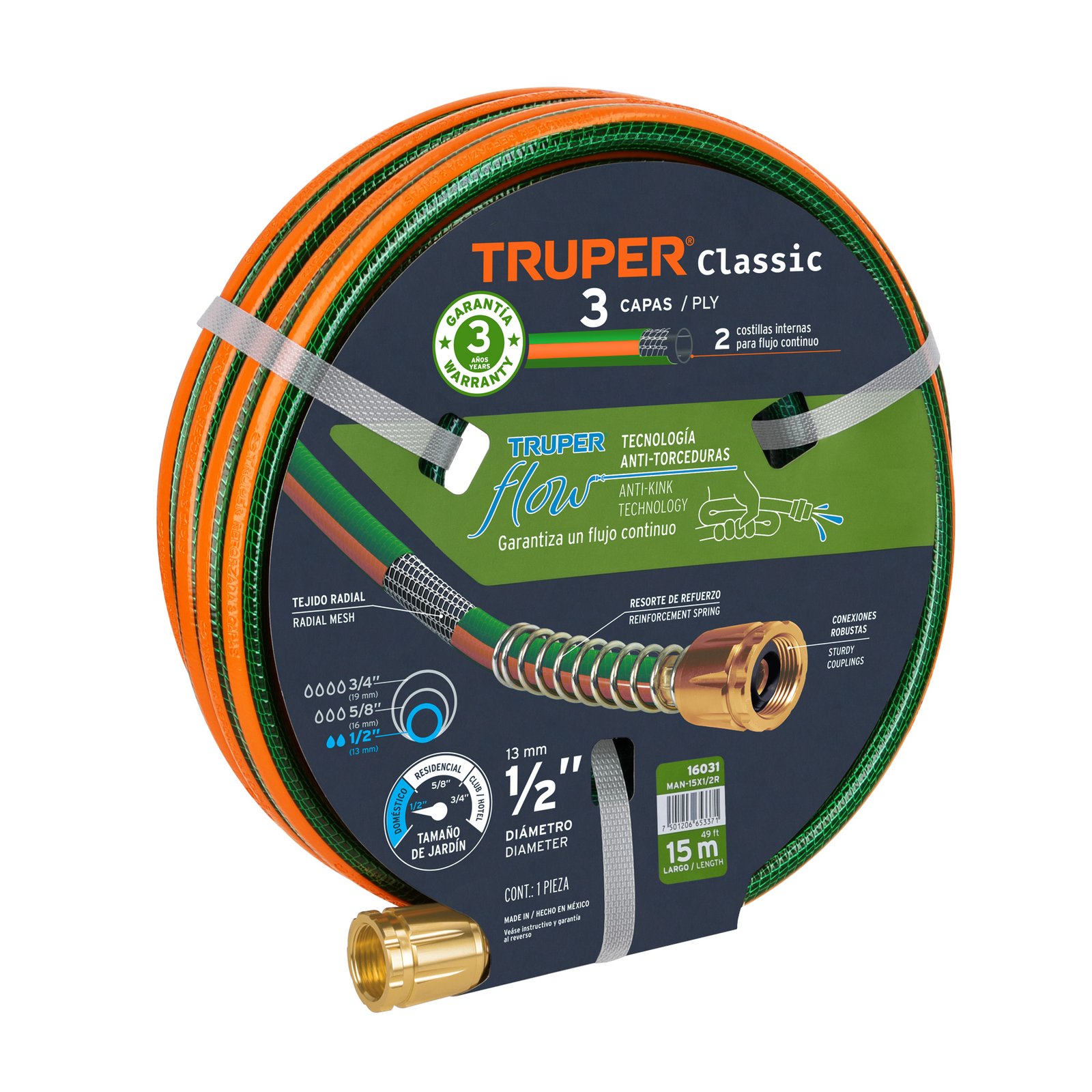 MANG. REFOR TRUPER1/2X15MTS 3 CAPAS MAN-15X1/2R
