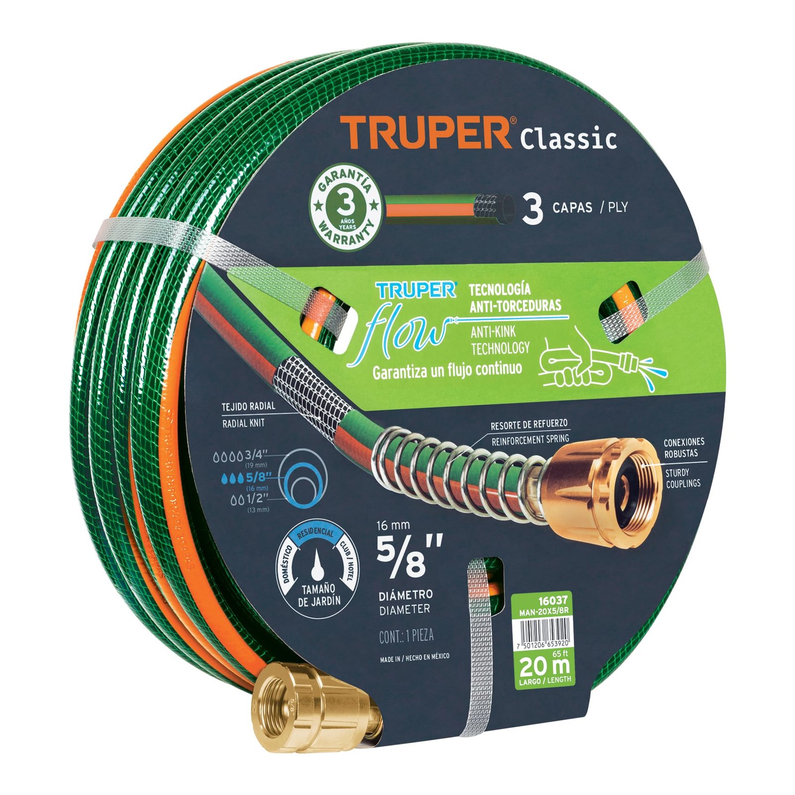 MANG.REFOR VERDE 3 CAPAS MAN-20X5/8R TRUPER