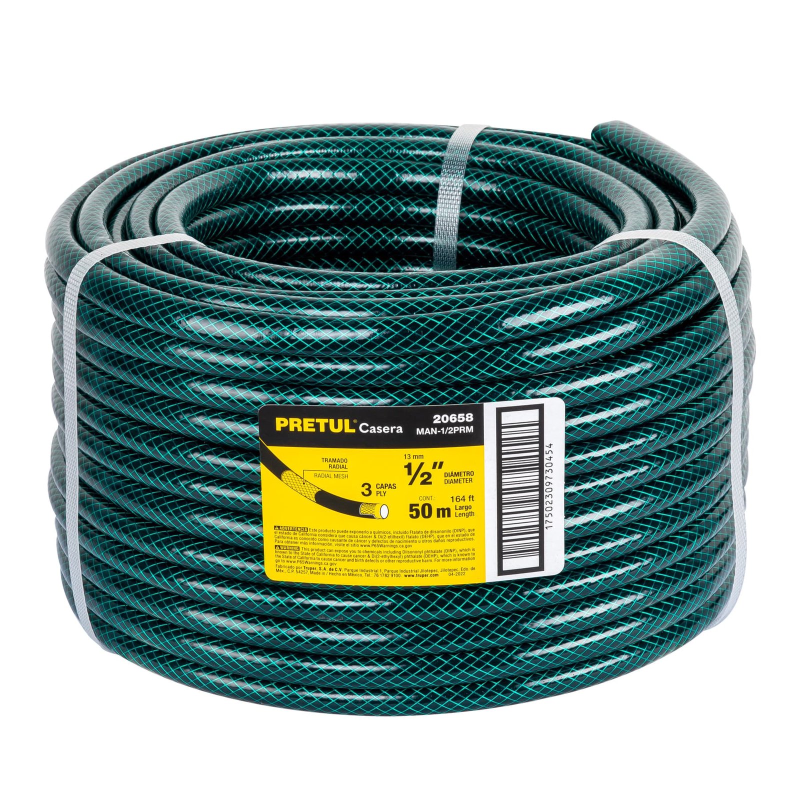 MANGUERA 3 CAPAS 1/2" 50 M MAN-1/2PRM PRETUL