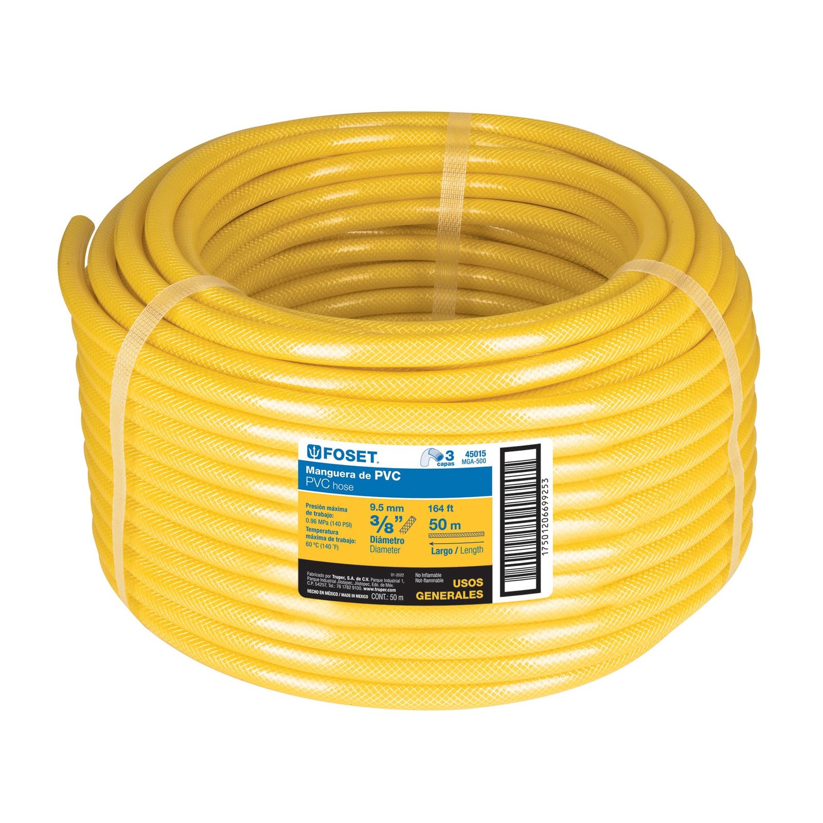 MANG. P/GAS 3/8"x50m PSI-140 MGA-500 FOSET-TRUPER