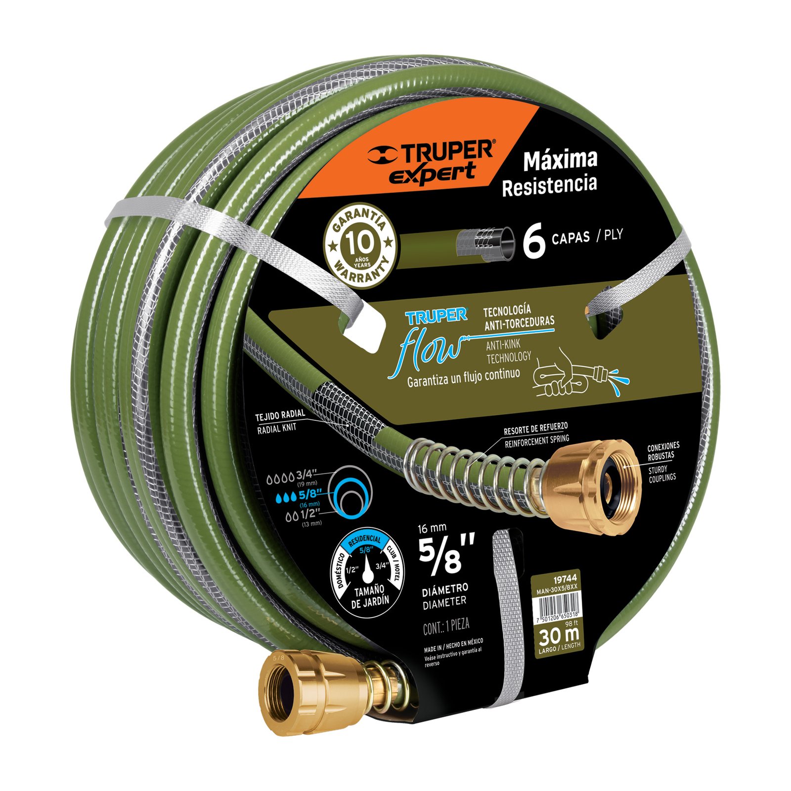 MANG. REFOR 5/8X30MTS 6 CAPAS MAN-30X5/8XX TRUPER