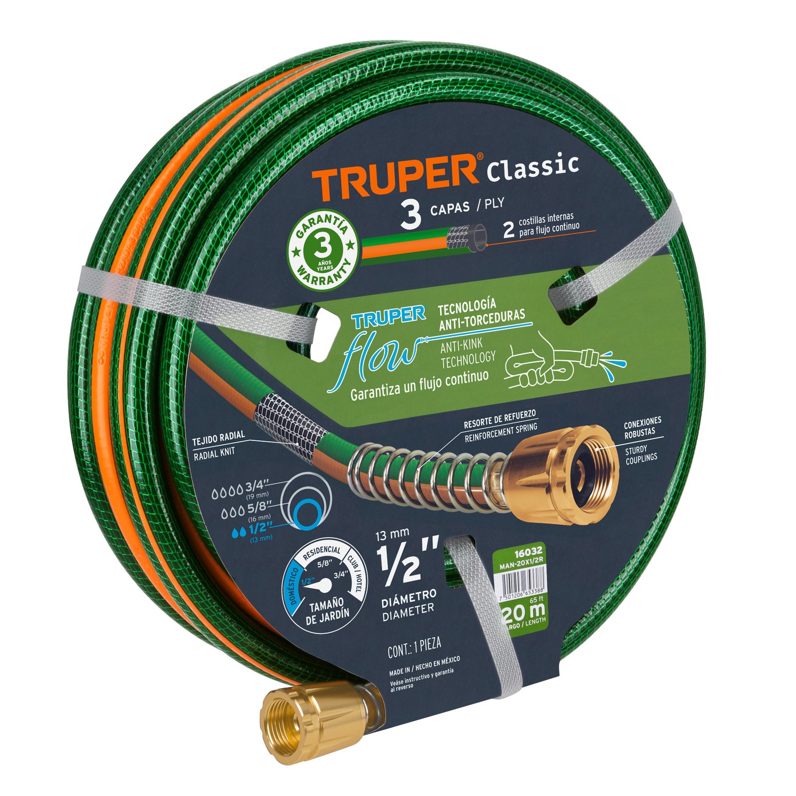 MANG. REFOR TRUPER1/2X20M 3 CAPAS MAN-20X1/2R