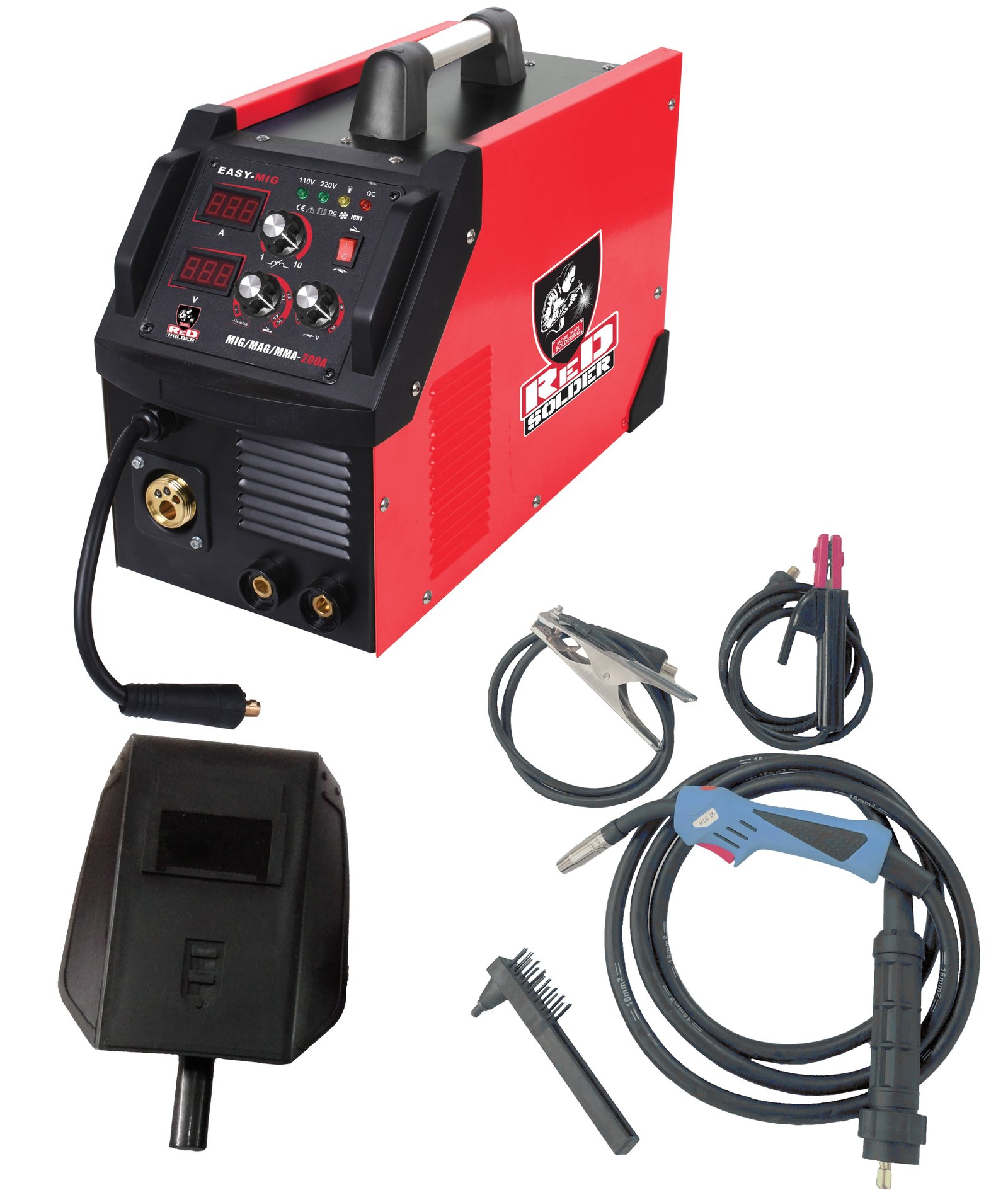 MAQ. P/SOLD INV 110-220V 200A MIG-STICK RED SOLDER