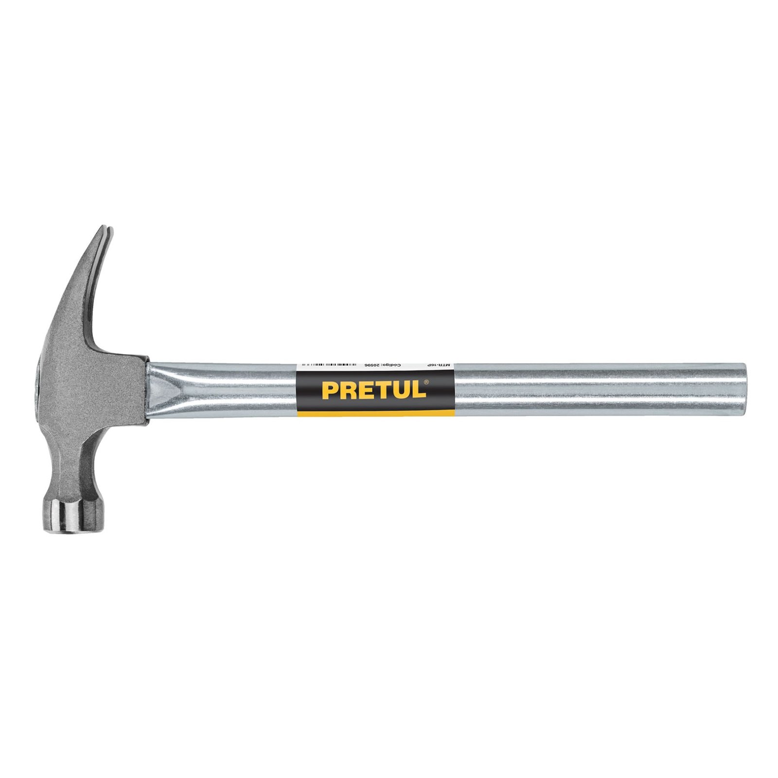 MARTILLO C/CABO TUBULAR RECTO 16OZ MTR-16P PRETUL