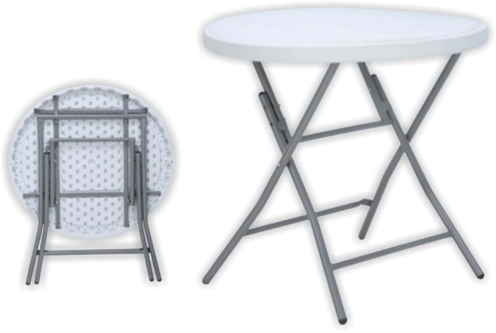 MESA PLEGABLE BLANCA REDONDA 80 UMSA