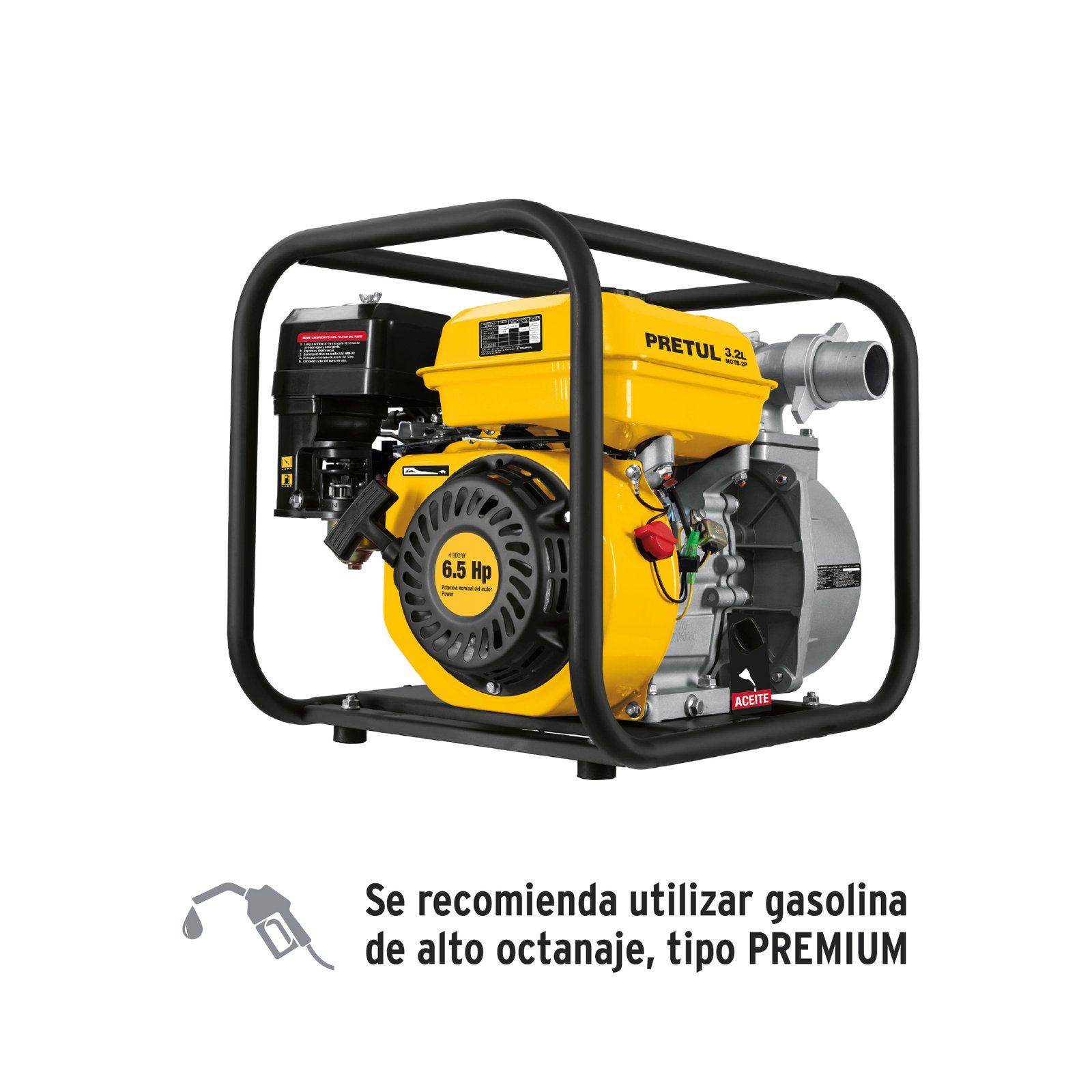 MOTOBOMBA P/AGUA 6.5HP SALIDA 2" MOTB-2P PRETUL