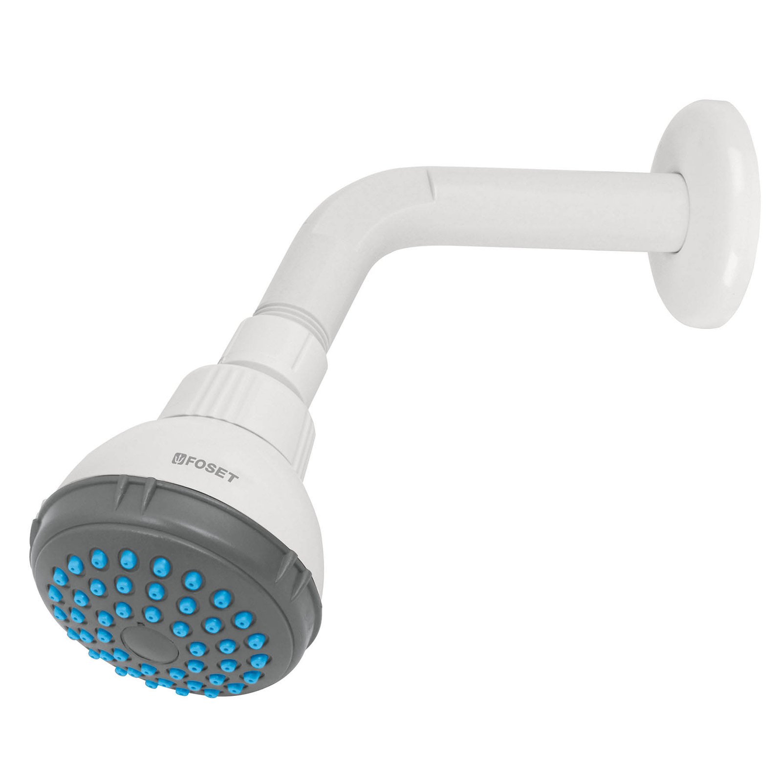 REGADERA PLASTICA 2-1/2" GRIS BLANCA R-516 FOSET