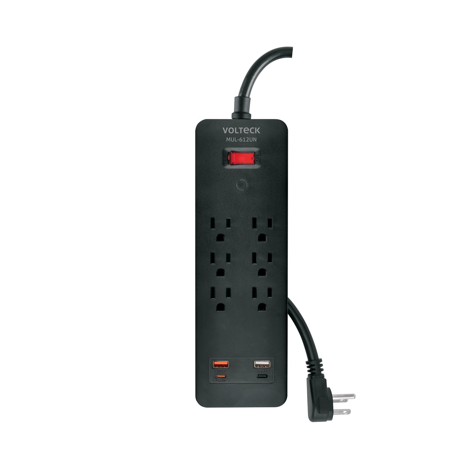 REGLETA 6 ENTRADAS NEGRO MUL-612UN VOLTECK