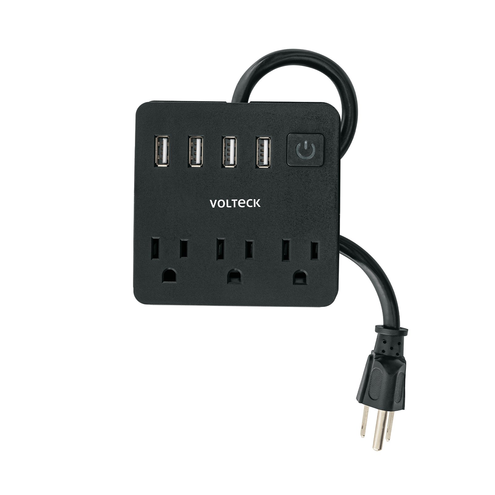 REGLETA C/ CONTACO USB NEGRO MUL-3UN VOLTECK