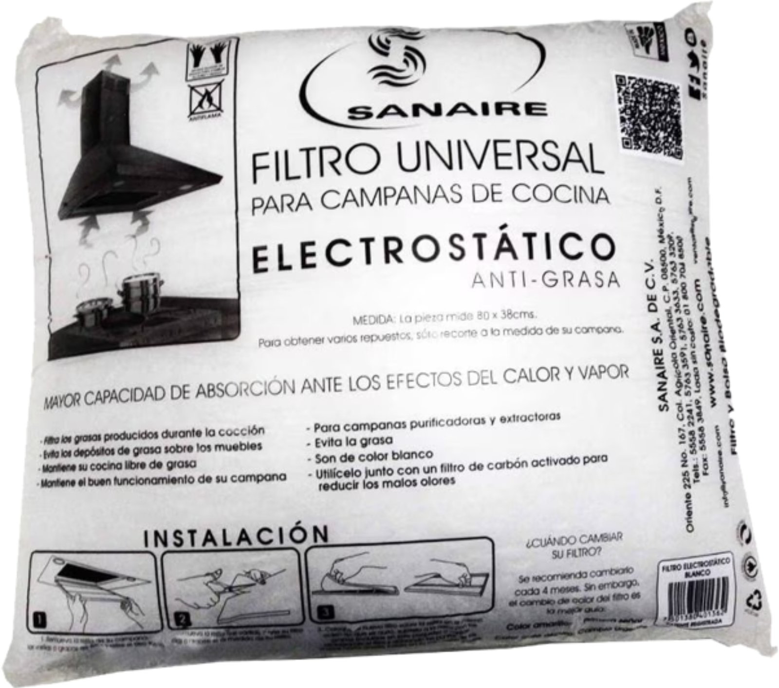 REP. FILTRO DESECHABLE UNIVERSAL SANAIRE