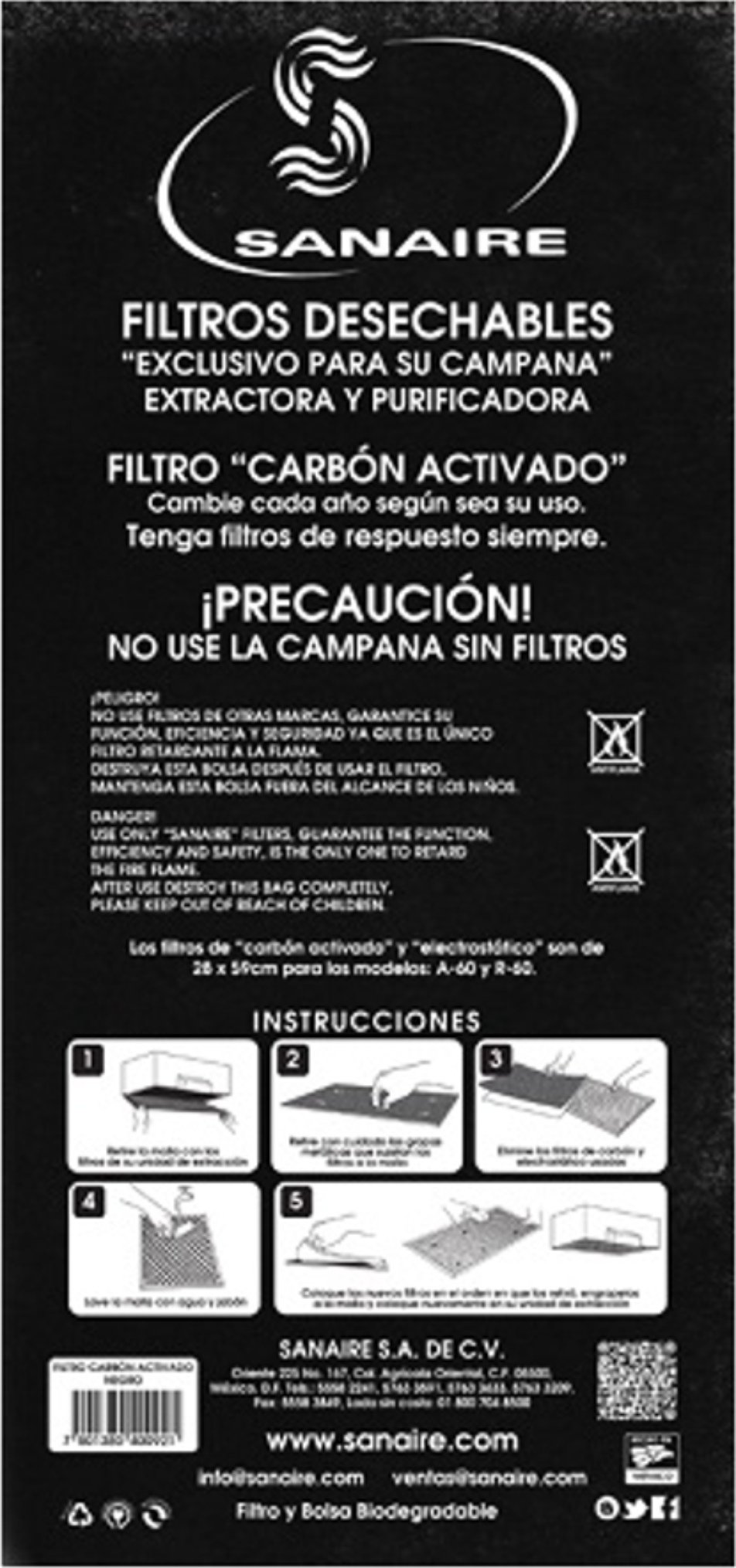 REP. FILTRO P/EXTRAC CARBON ACTIV P/CORTAR 80x38cm