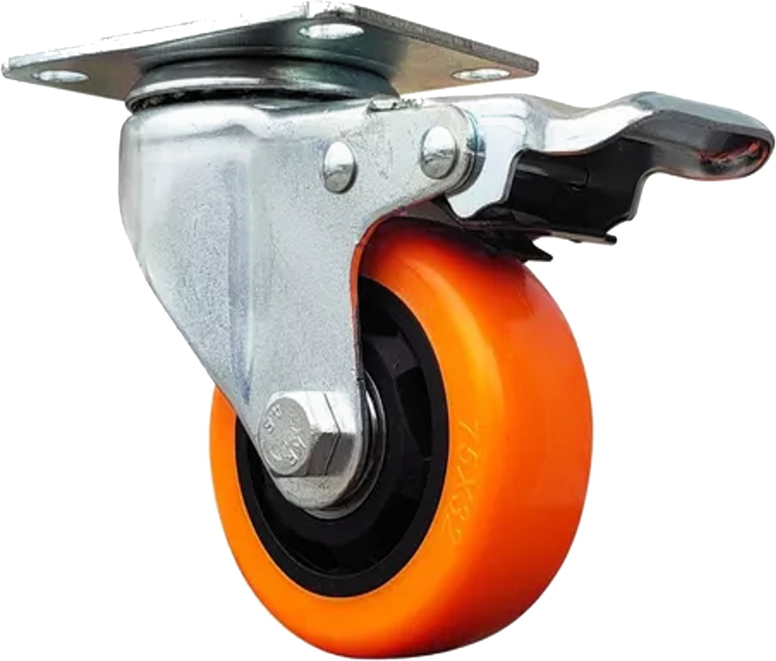 RODIN GIRATORIO C/FRENO 50mm-2 PU NARANJA