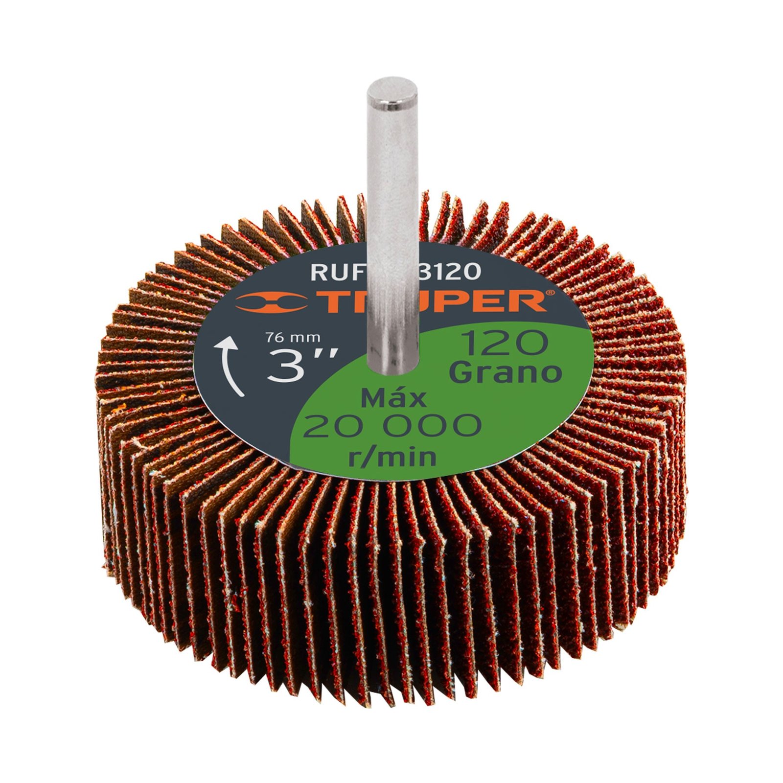 RUEDA FLAP OXIDO ALUMINI 3" G120 RUFLA-3120 TRUPER
