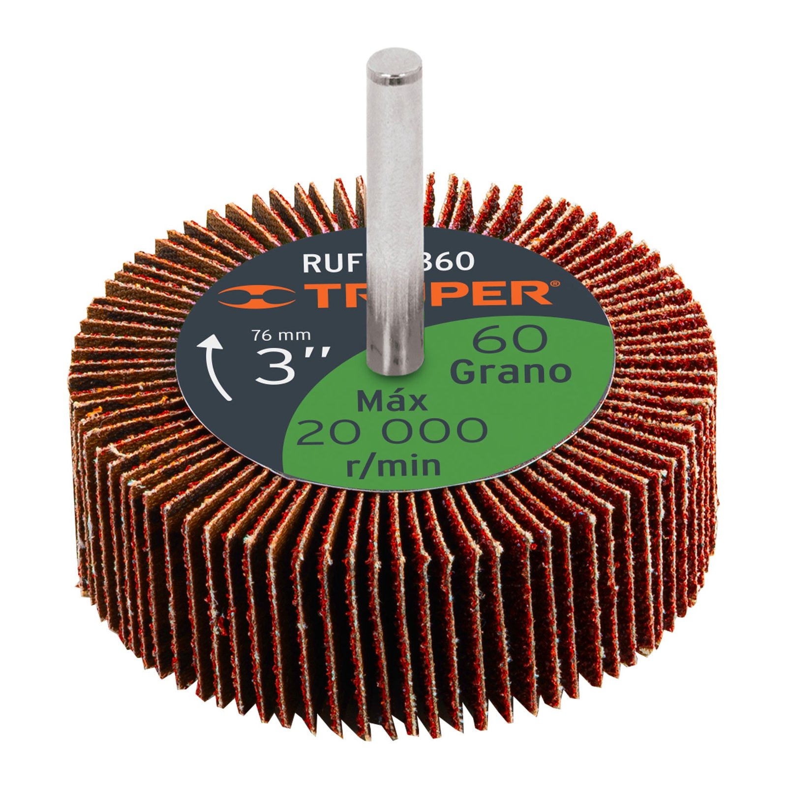 RUEDA FLAP OXIDO ALUMINI 3" G60 RUFLA-360 TRUPER