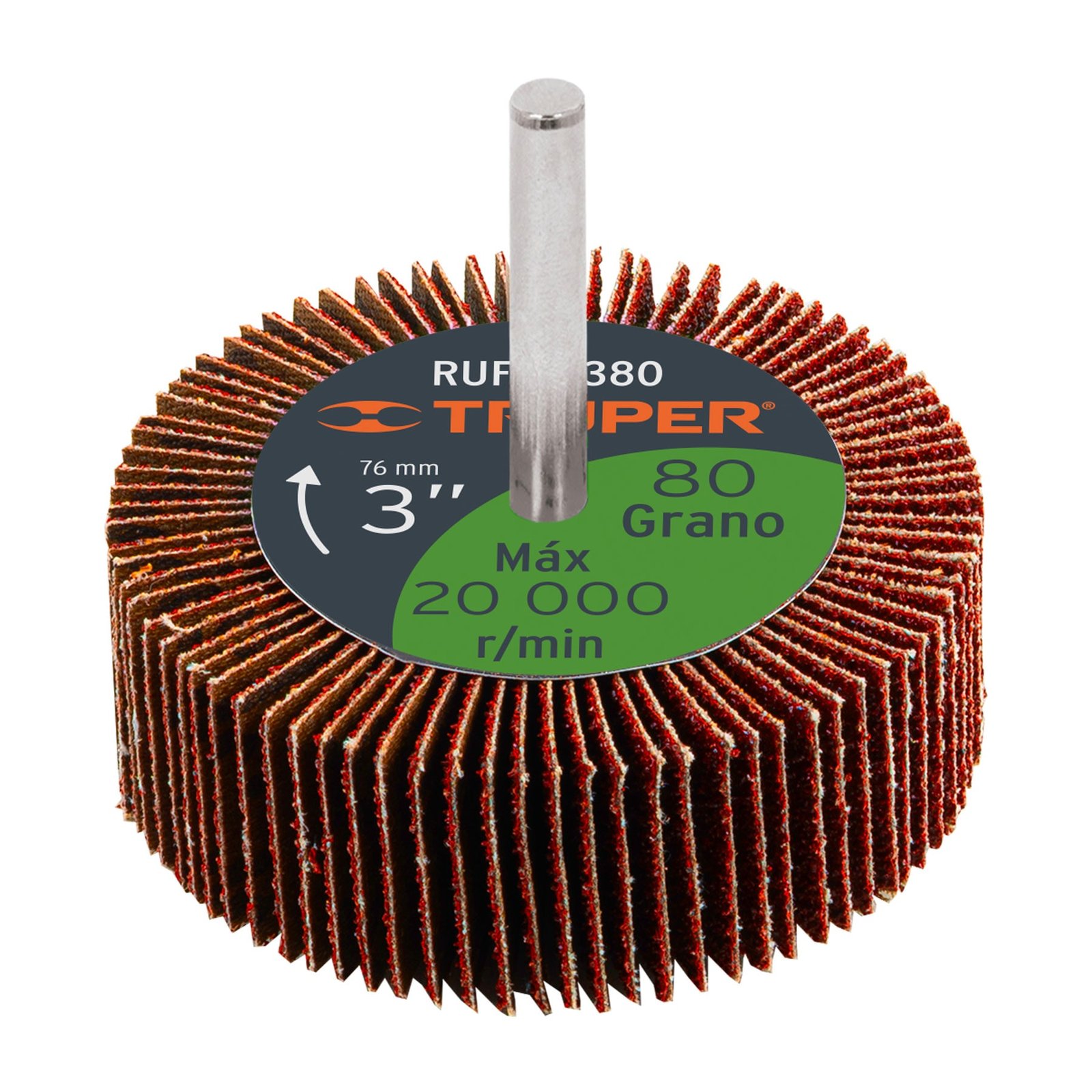 RUEDA FLAP OXIDO ALUMINI 3" G80 RUFLA-380 TRUPER