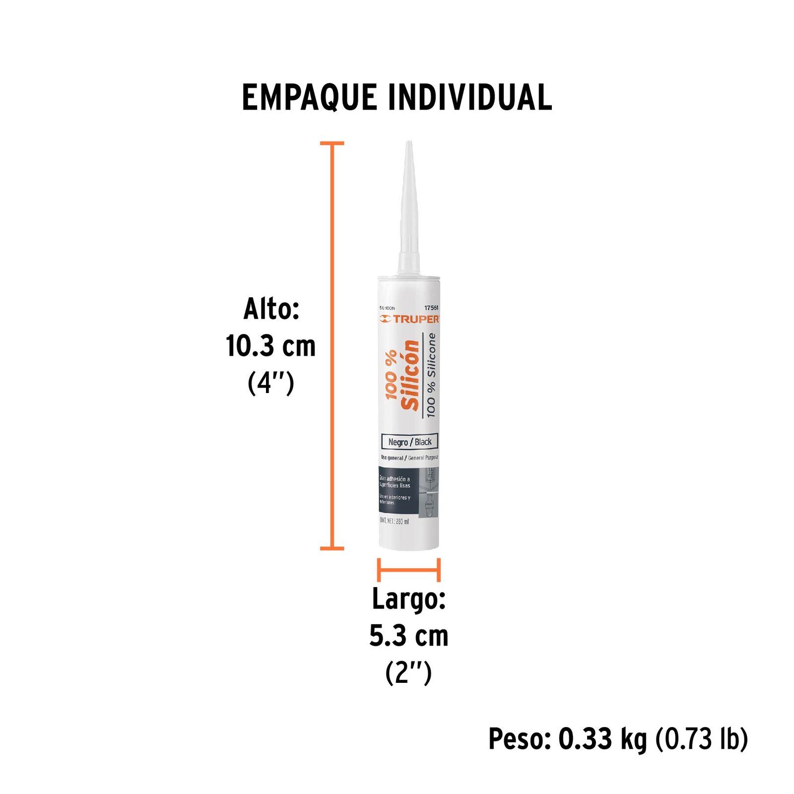 SILICON NEGRO 280ml SIL-100N TRUPER