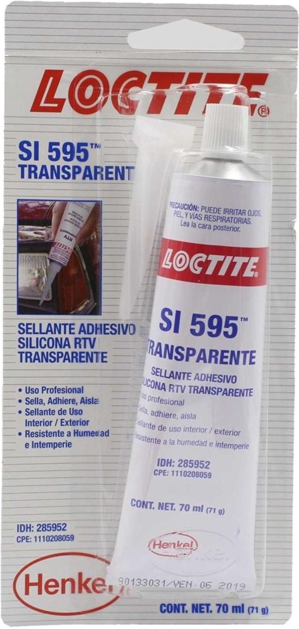 SILICON P/EMPAQUES LOCTITE 70ML TRANSPARENTE