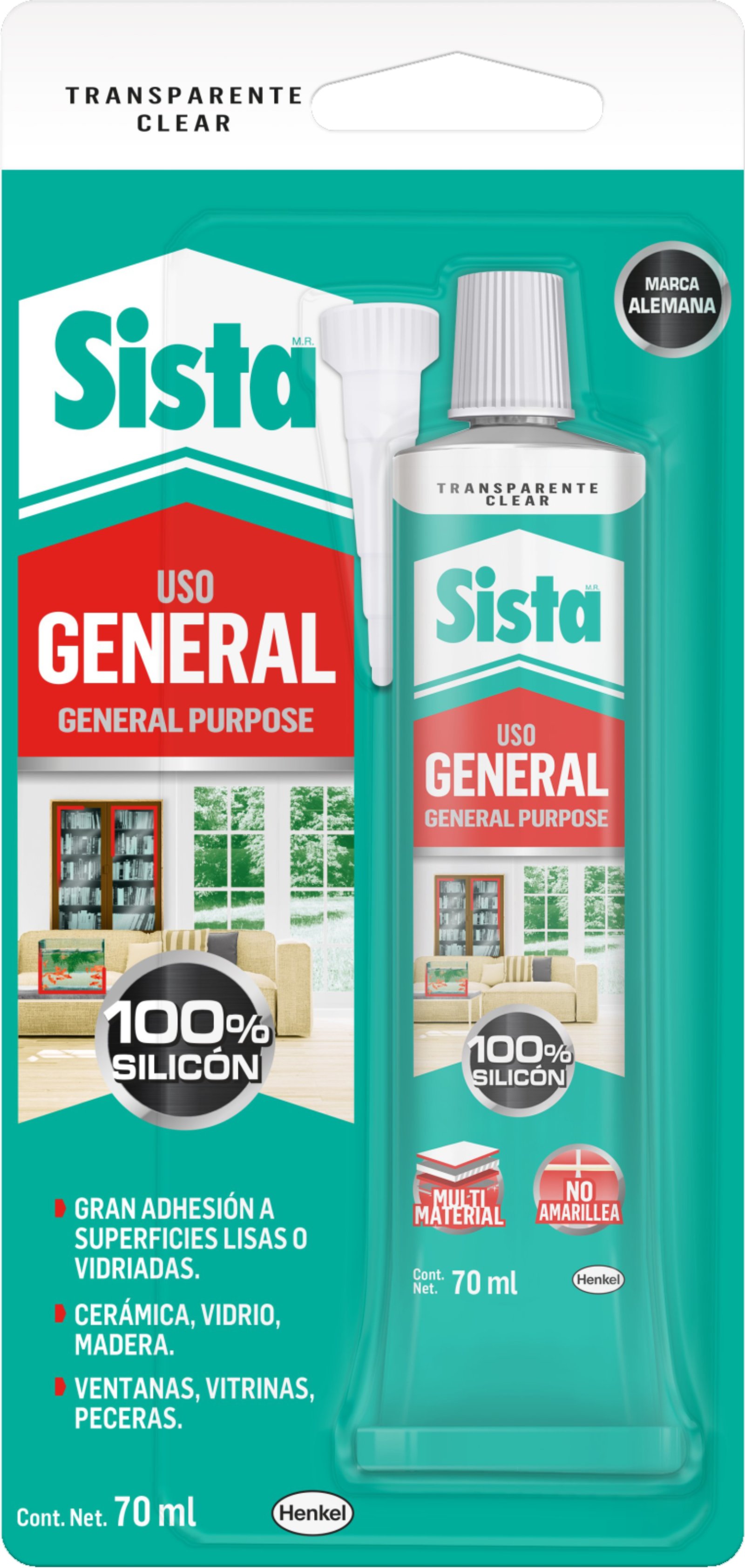 SILICON SISTA USO GENERAL TRANSP 70 ML CJ 12 UNDS